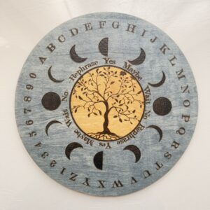 Spirit Board Wall Art | Moon Phase & Tree of Life | Wood Burned Decor