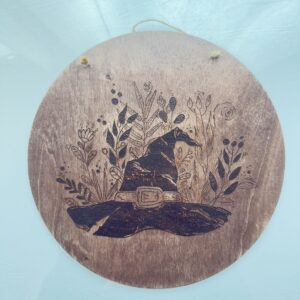 Witch Hat Wood Sign | Floral Witch Decor | Rustic Halloween Wall Art