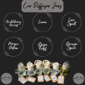 Car Diffuser Jar | Fragrance Oil Car Freshener | Hanging Car Air Freshener | Aromatherapy Car Diffuser (Huckleberry Harvest - Orange Spice)